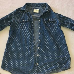 Denim polka dot shirt